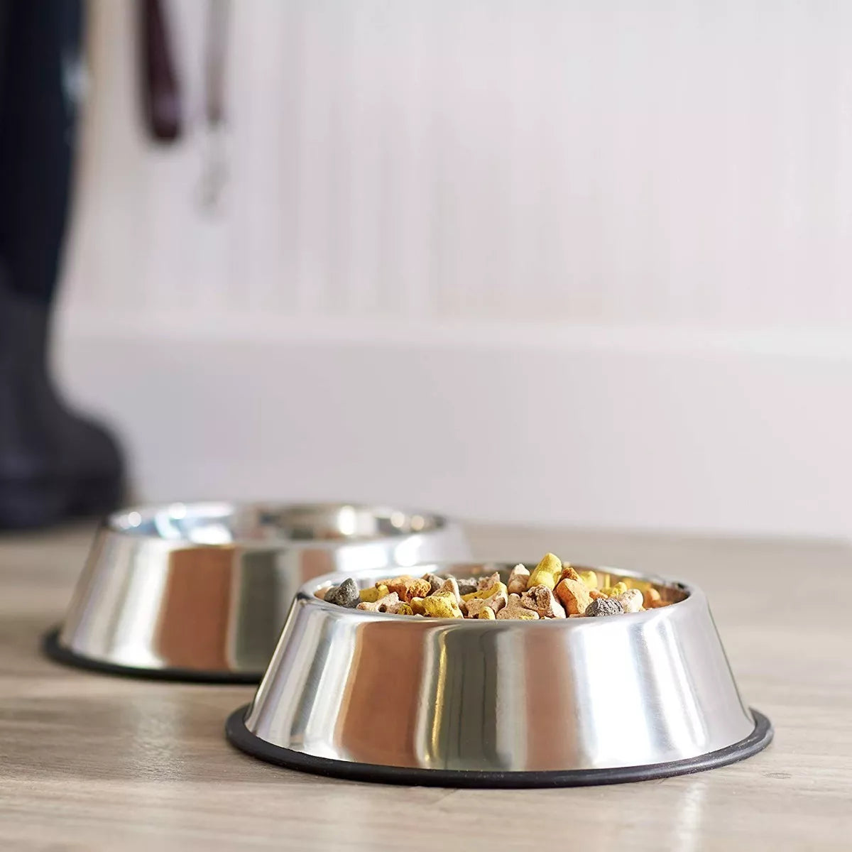 Plato de Acero Inoxidable para Perros y Gatos Antigolpes y Antifugas